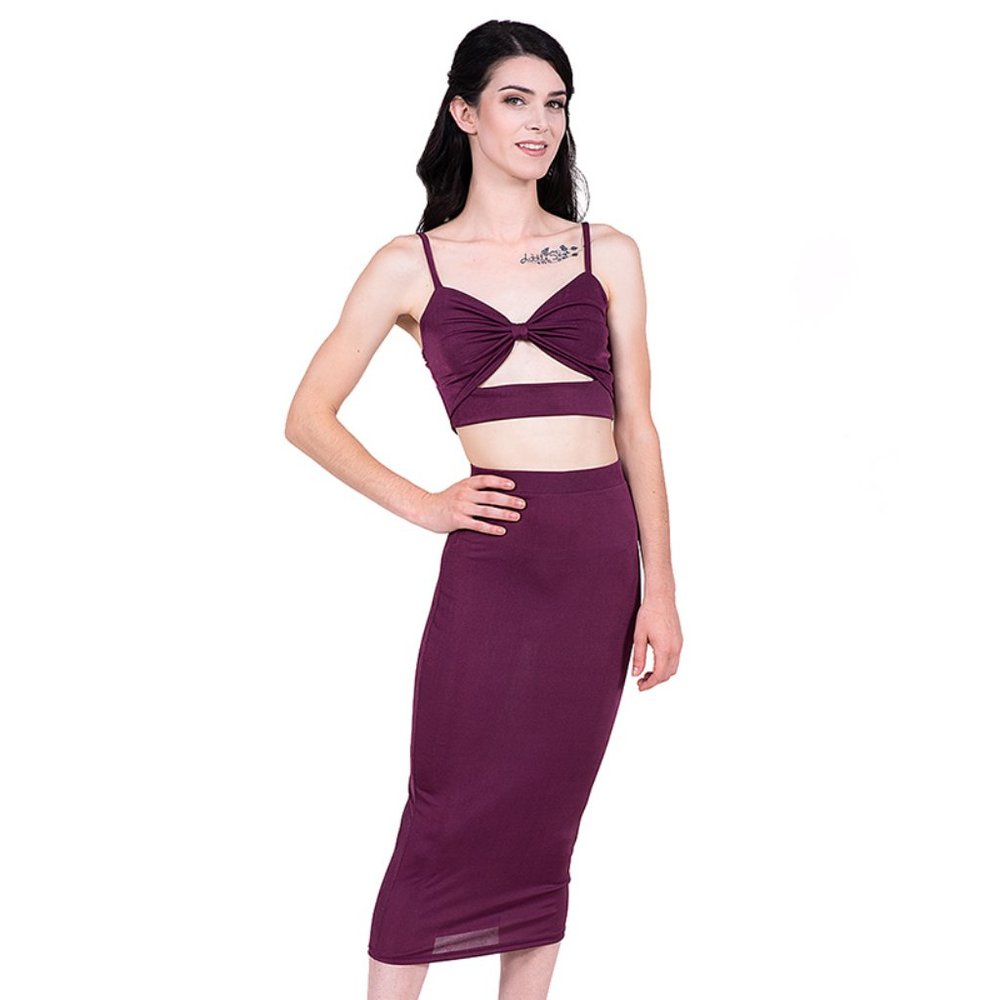 High Waist Midi Skirt Set